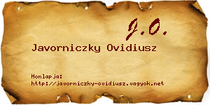 Javorniczky Ovidiusz névjegykártya
